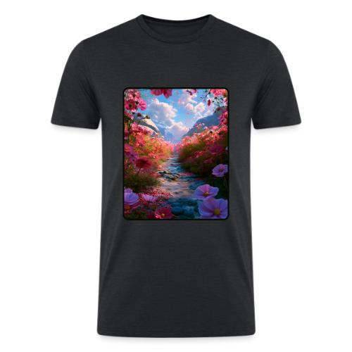 Dreamy Cosmos Valley Landscape Art - Men’s Tri-Blend Organic T-Shirt
