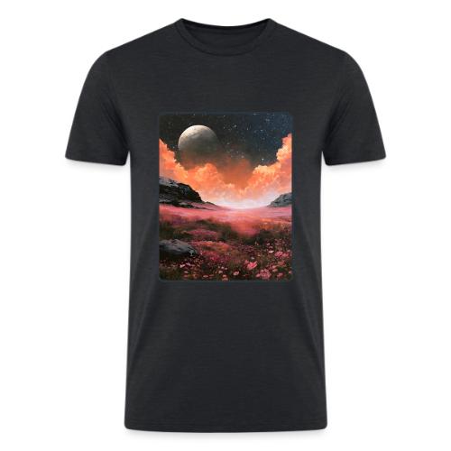 Moonlit Fantasy Flower Landscape - Men’s Tri-Blend Organic T-Shirt