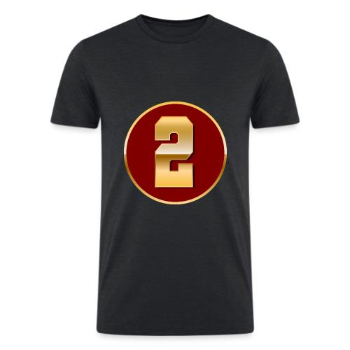 Number 2 in Gold Varsity Font - Men’s Tri-Blend Organic T-Shirt