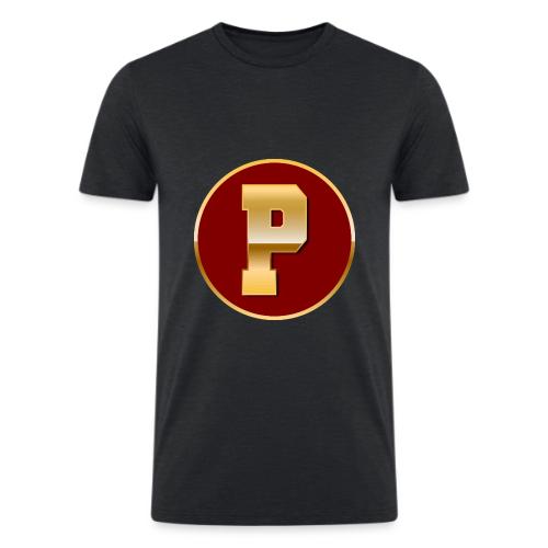Letter P – Capital Varsity Alphabet Monogram - Men’s Tri-Blend Organic T-Shirt