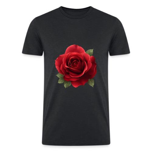 Rose: Crimson Bloom Elegance - Men’s Tri-Blend Organic T-Shirt