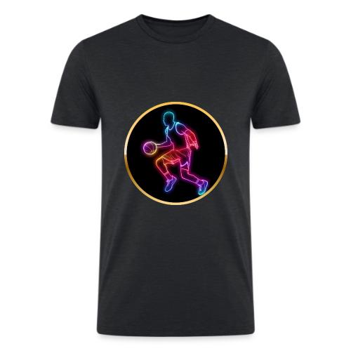Basketball: Neon Dribble Pulse - Men’s Tri-Blend Organic T-Shirt