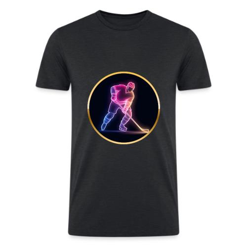 Hockey: Neon Ice Rush - Men’s Tri-Blend Organic T-Shirt
