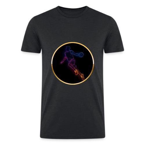 Basketball: Neon Jump Shot - Men’s Tri-Blend Organic T-Shirt