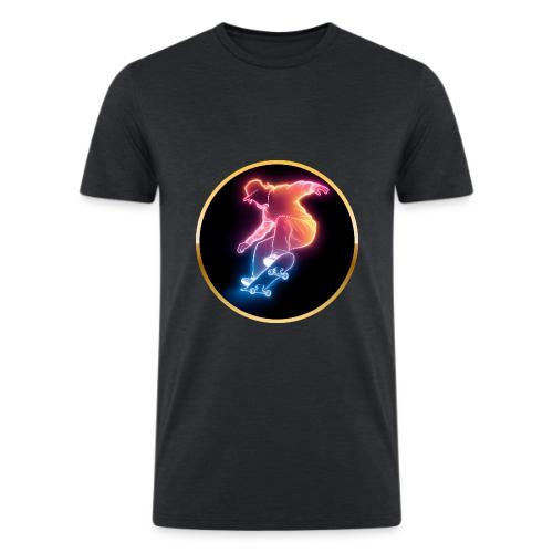 Skateboarding: Golden Trick Rider - Men’s Tri-Blend Organic T-Shirt