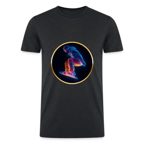 Snowboarding: Arctic Neon Leap - Men’s Tri-Blend Organic T-Shirt