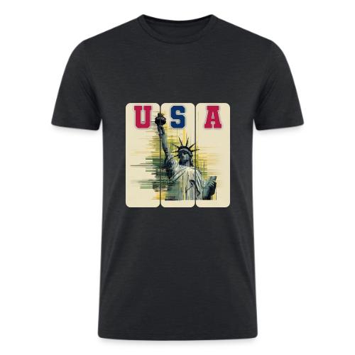 Art illustration of the Statue of Liberty - Men’s Tri-Blend Organic T-Shirt