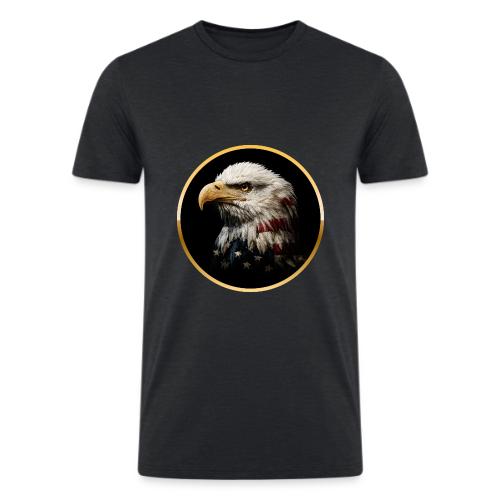 America: Golden Freedom Crest - Men’s Tri-Blend Organic T-Shirt