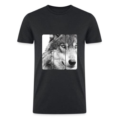 Wolf Face Triptych: Silent Alpha - Men’s Tri-Blend Organic T-Shirt