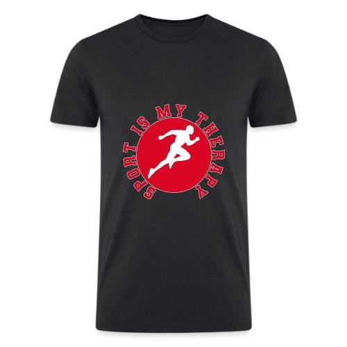 Sport Is My Therapy – Running Motivation Badge - Men’s Tri-Blend Organic T-Shirt
