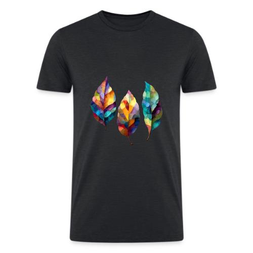 Art: Colorful Leaf Harmony - Men’s Tri-Blend Organic T-Shirt