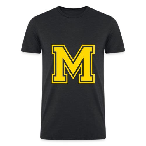 Letter M – Capital Athletic Alphabet Monogram - Men’s Tri-Blend Organic T-Shirt
