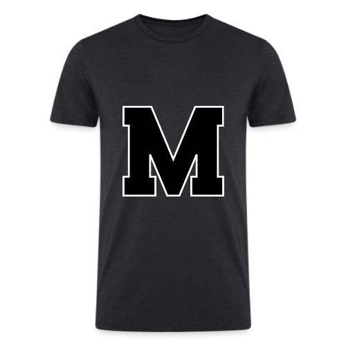 Varsity Letter M Collegiate Alphabet Art - Men’s Tri-Blend Organic T-Shirt