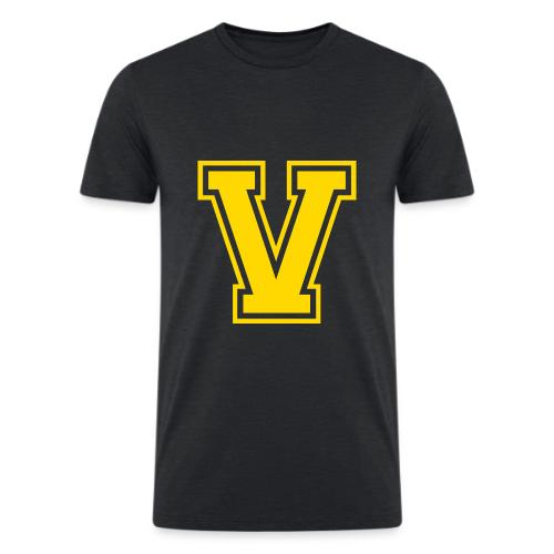 Letter V – Capital Athletic Alphabet Monogram - Men’s Tri-Blend Organic T-Shirt