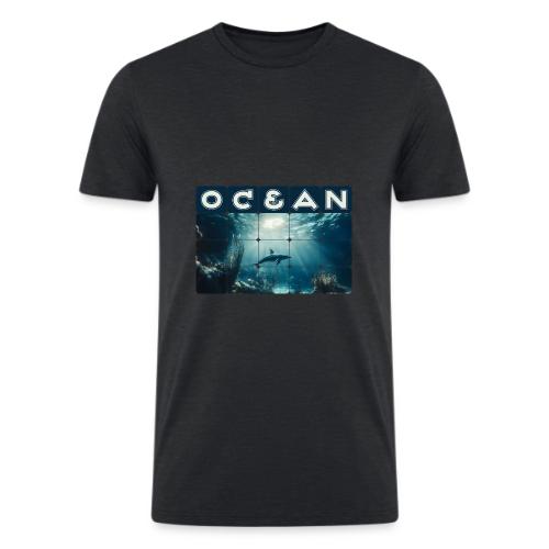 Ocean: Dolphin’s Serenity - Men’s Tri-Blend Organic T-Shirt