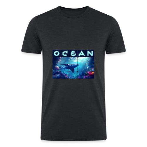 Ocean: Whale’s Path - Men’s Tri-Blend Organic T-Shirt