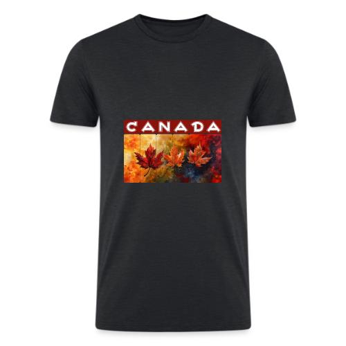 Painted Canada Leaves - Men’s Tri-Blend Organic T-Shirt