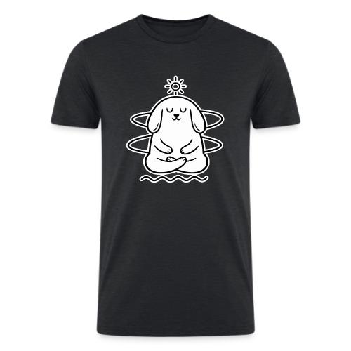 Cute Meditating Bunny Zen Yoga Animal - Men’s Tri-Blend Organic T-Shirt