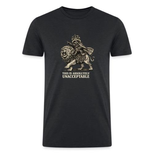 Funny Raccoon King Riding Lion Vintage Meme Art - Men’s Tri-Blend Organic T-Shirt