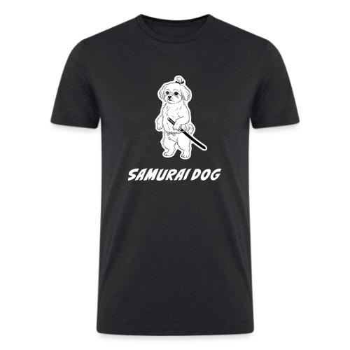Samurai Maltese Katana Warrior Dog Tee - Men’s Tri-Blend Organic T-Shirt