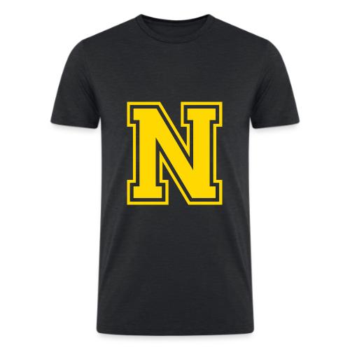 Letter N – Capital Athletic Alphabet Monogram - Men’s Tri-Blend Organic T-Shirt