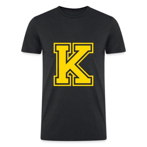 Letter k – Capital Athletic Alphabet Monogram - Men’s Tri-Blend Organic T-Shirt