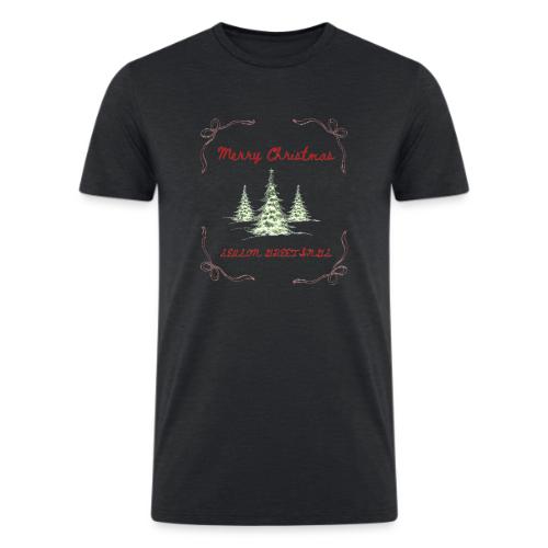 Beautiful Green Christmas Tree Graphic - Men’s Tri-Blend Organic T-Shirt