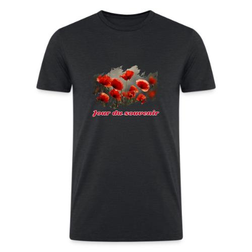 Remembrance Day with Poppies - Men’s Tri-Blend Organic T-Shirt