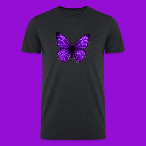 Neon Purple Butterfly - Men’s Tri-Blend Organic T-Shirt