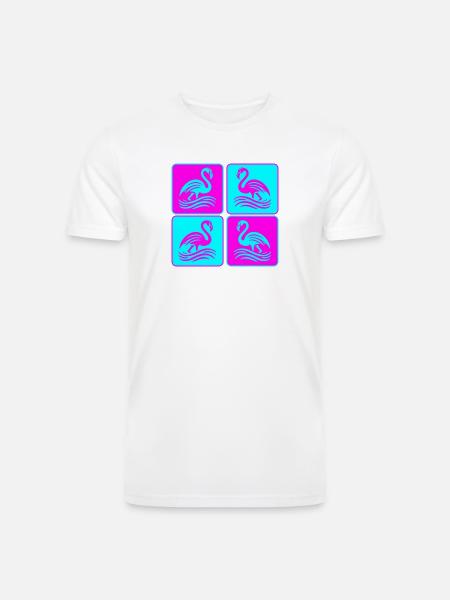 Flamingo Waves Pop Art - Men’s Tri-Blend Organic T-Shirt -