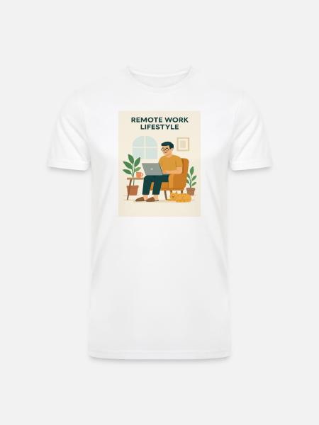 Remote Work Lifestyle Illustration - Men’s Tri-Blend Organic T-Shirt -