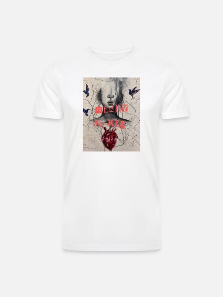 Heart Locked Portrait - Men’s Tri-Blend Organic T-Shirt - 