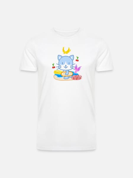 Blue Cat Beach Splash - Men’s Tri-Blend Organic T-Shirt -