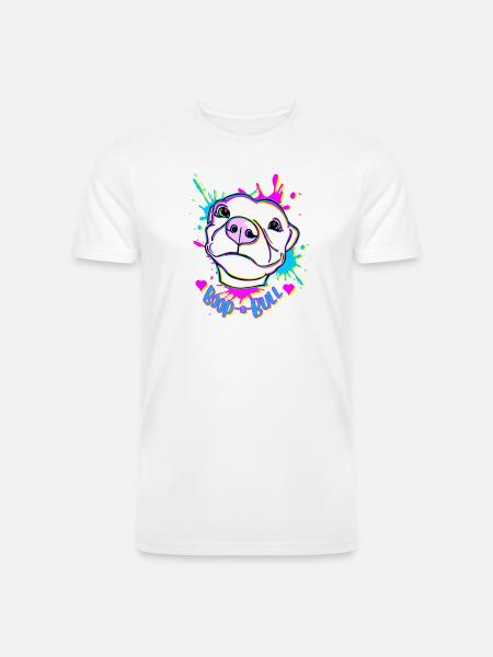 Boop-a-Bull Neon Splash - Men’s Tri-Blend Organic T-Shirt - 