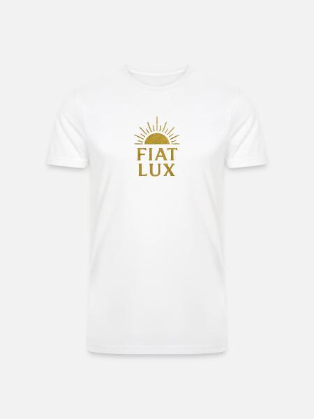 Fiat Lux Gold Sunburst Logo - Men’s Tri-Blend Organic T-Shirt - 
