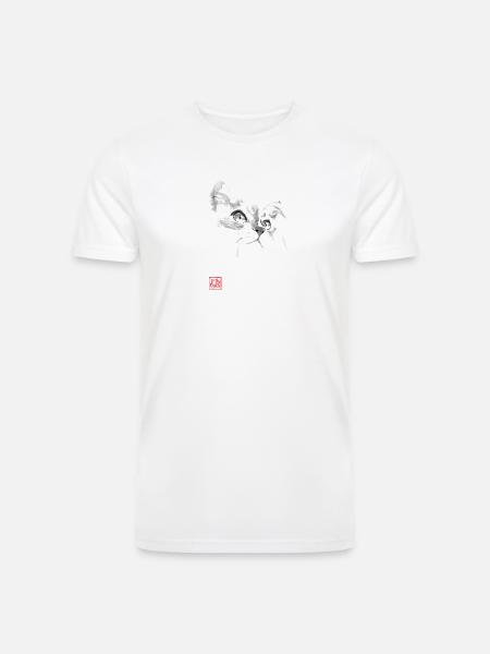 Whisper Cat Inkwash Portrait - Men’s Tri-Blend Organic T-Shirt -