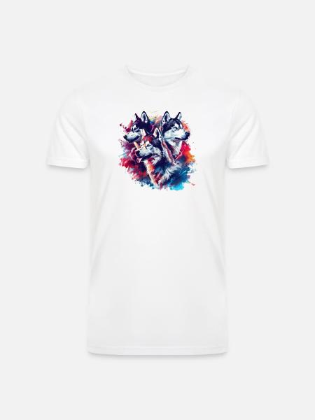 Husky Trio Neon Splash - Men’s Tri-Blend Organic T-Shirt -