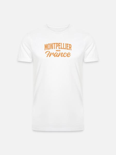 Montpellier France Retro Script - Men’s Tri-Blend Organic T-Shirt - 