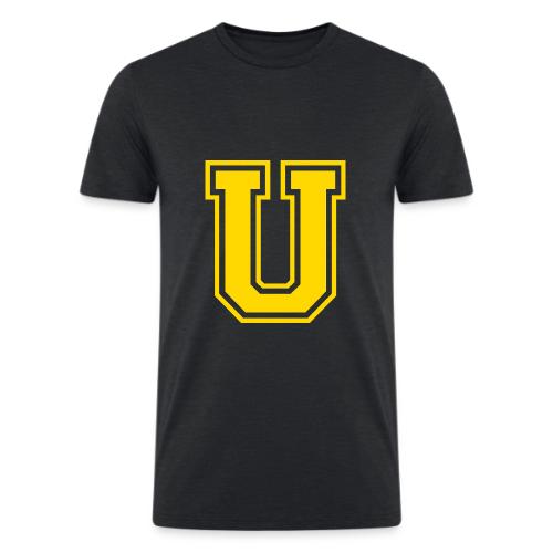 Letter U – Capital Athletic Alphabet Monogram - Men’s Tri-Blend Organic T-Shirt