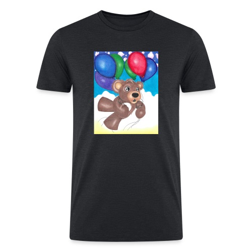 Bear floating with balloons; - Men’s Tri-Blend Organic T-Shirt