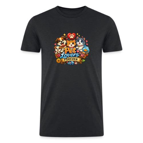 Pet Lover Forever Cute Cats & Dogs - Men’s Tri-Blend Organic T-Shirt