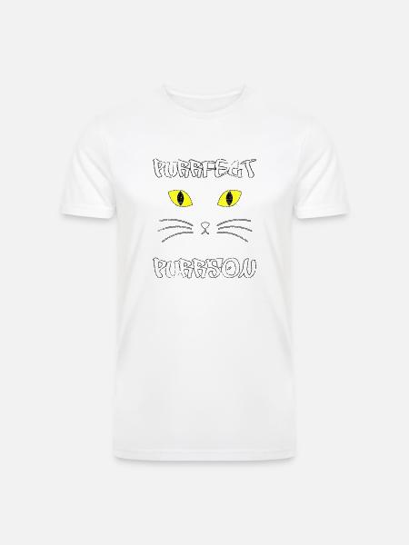 Purrfect Purrson, Cat Face - Men’s Tri-Blend Organic T-Shirt -