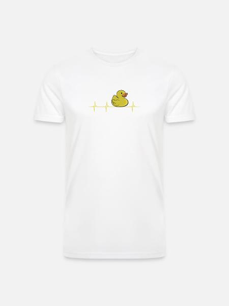 Cute Rubber Duckie Heartbeat - Men’s Tri-Blend Organic T-Shirt -