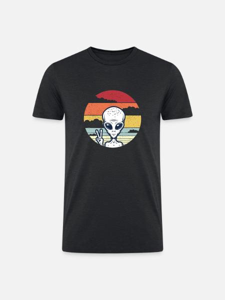 Alien Selfie Peace - Men’s Tri-Blend Organic T-Shirt -