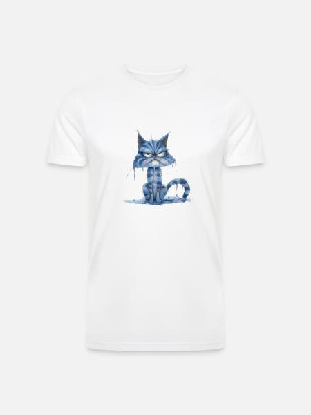 Funny Cat - Men’s Tri-Blend Organic T-Shirt -