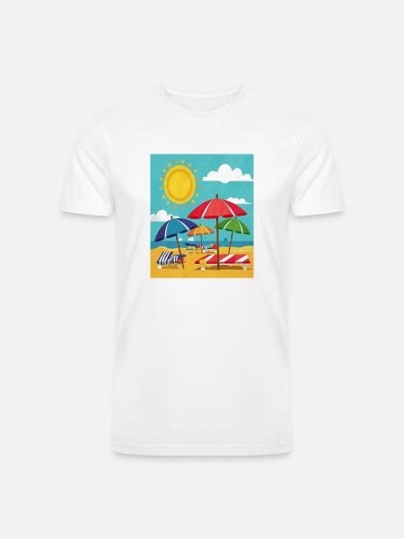 Beach Umbrellas - Men’s Tri-Blend Organic T-Shirt -