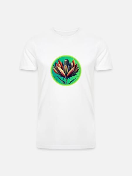 Blooming Microphone - Men’s Tri-Blend Organic T-Shirt - 