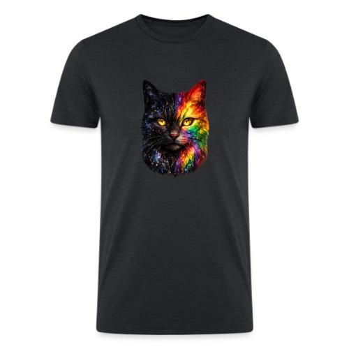 Cosmic Galaxy Rainbow Cat - Men’s Tri-Blend Organic T-Shirt