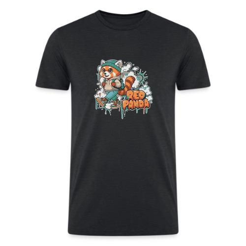 Red Panda Street Graffiti Vibes - Men’s Tri-Blend Organic T-Shirt