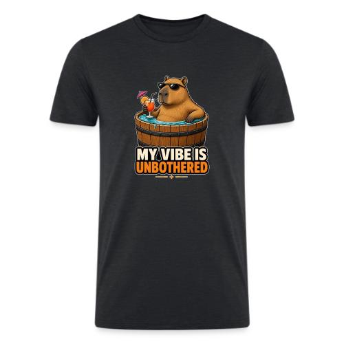 Unbothered Beaver in Wooden Tub - Men’s Tri-Blend Organic T-Shirt